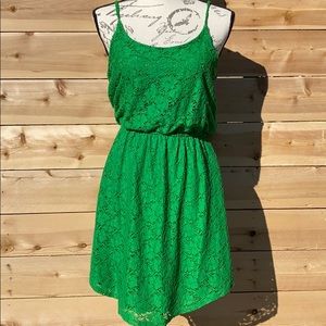 Xhilaration Green Eyelet Dress